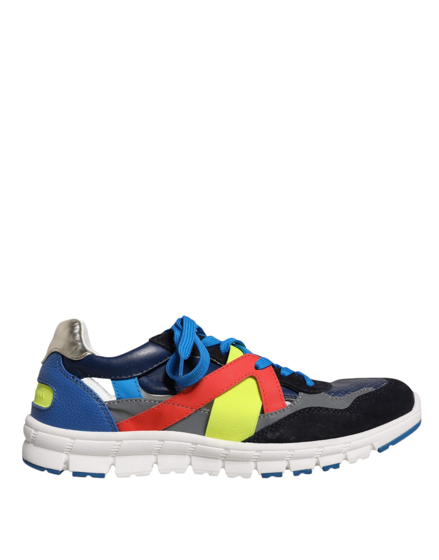 Multicolor Leather Suede Low Top Sneakers Shoes-Dolce & Gabbana-LabelTerrace.com