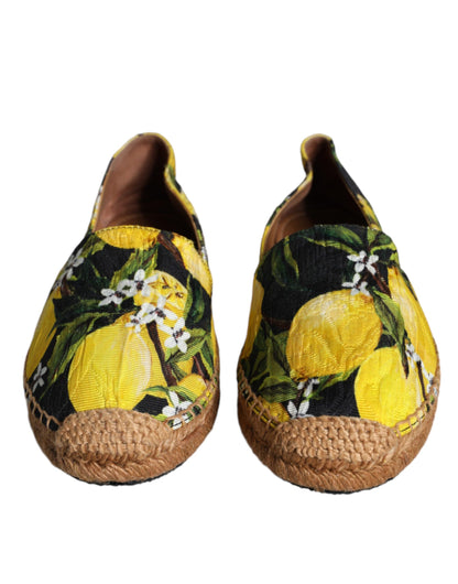 Multicolor Lemon Slip On Espadrilles Shoes-Dolce & Gabbana-LabelTerrace.com