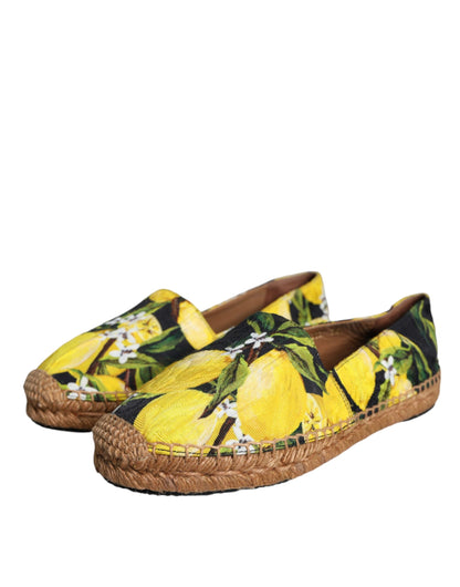 Multicolor Lemon Slip On Espadrilles Shoes-Dolce & Gabbana-LabelTerrace.com