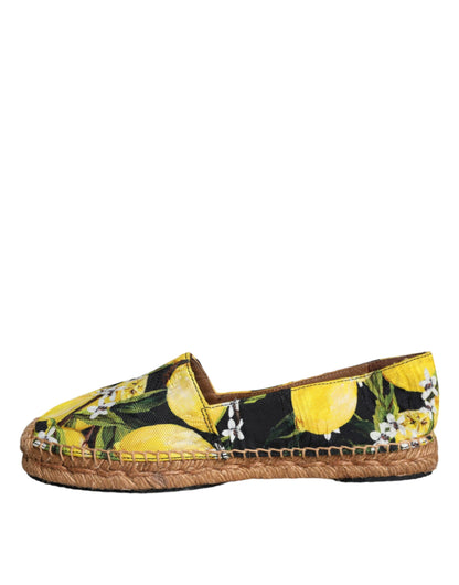 Multicolor Lemon Slip On Espadrilles Shoes-Dolce & Gabbana-LabelTerrace.com