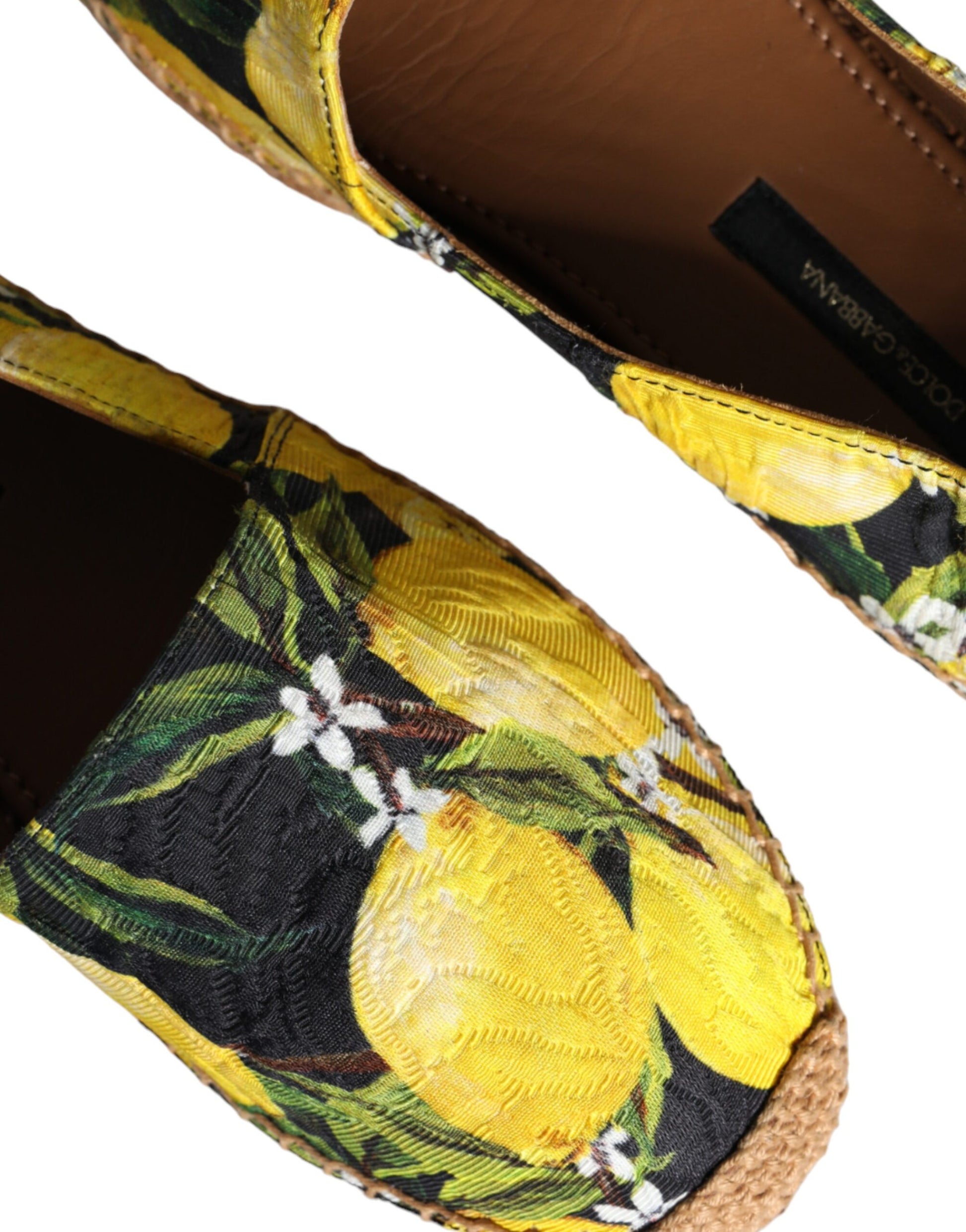 Multicolor Lemon Slip On Espadrilles Shoes-Dolce & Gabbana-LabelTerrace.com