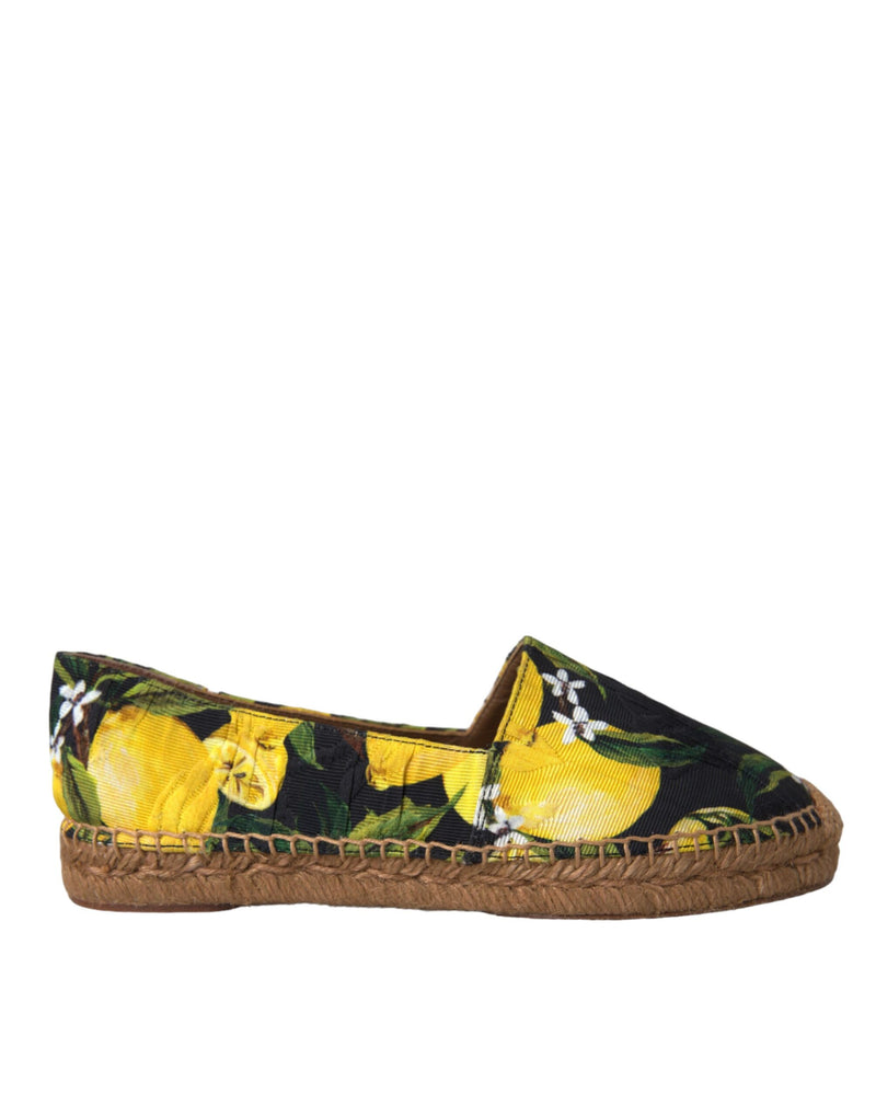 Multicolor Lemon Slip On Espadrilles Shoes-Dolce & Gabbana-LabelTerrace.com