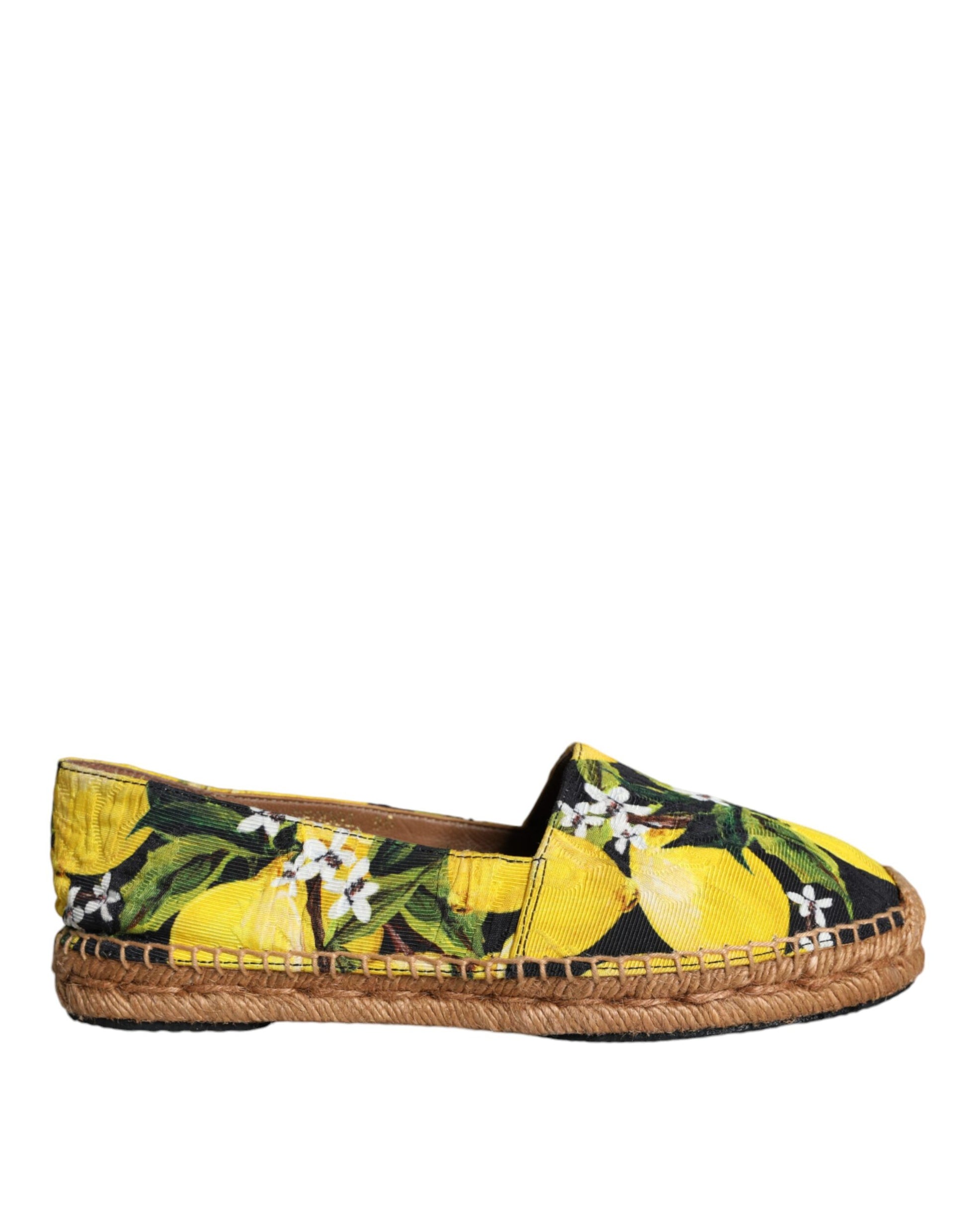 Multicolor Lemon Slip On Espadrilles Shoes-Dolce & Gabbana-LabelTerrace.com