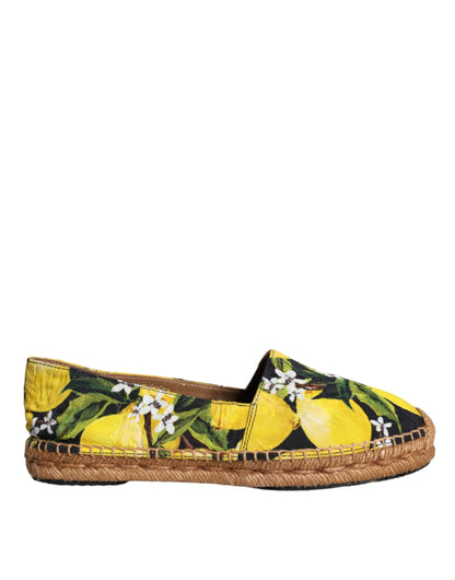 Multicolor Lemon Slip On Espadrilles Shoes-Dolce & Gabbana-LabelTerrace.com
