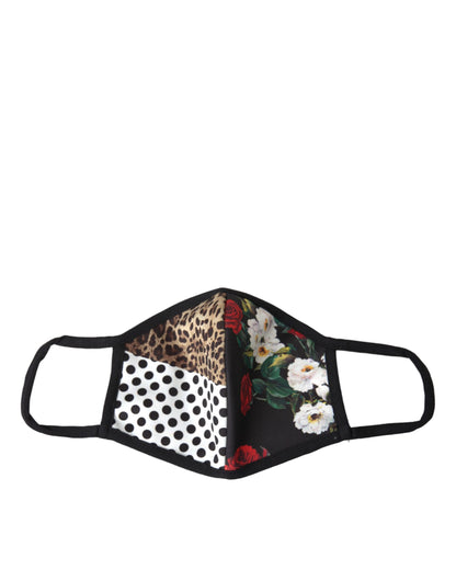 Multicolor Leopard Floral Elastic Ear Strap Face Mask-Dolce & Gabbana-LabelTerrace.com