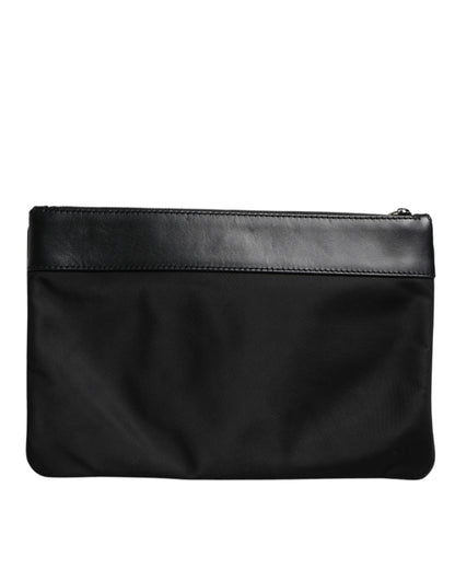 Multicolor Leopard Jacquard Print Logo Plaque Pouch Bag-Dolce & Gabbana-LabelTerrace.com