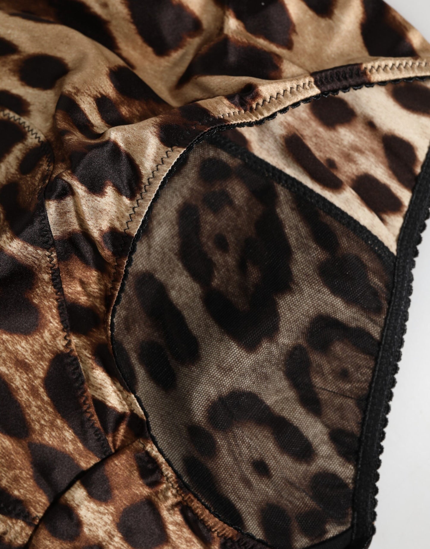 Multicolor Leopard Silk High Waist Girdle Underwear