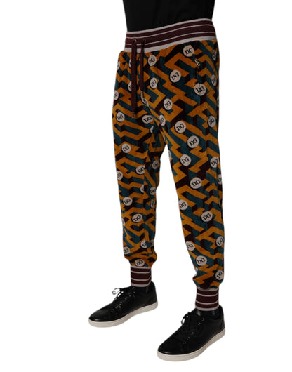 Multicolor Logo Monogram Jogger Sweatpants Pants-Dolce & Gabbana-LabelTerrace.com