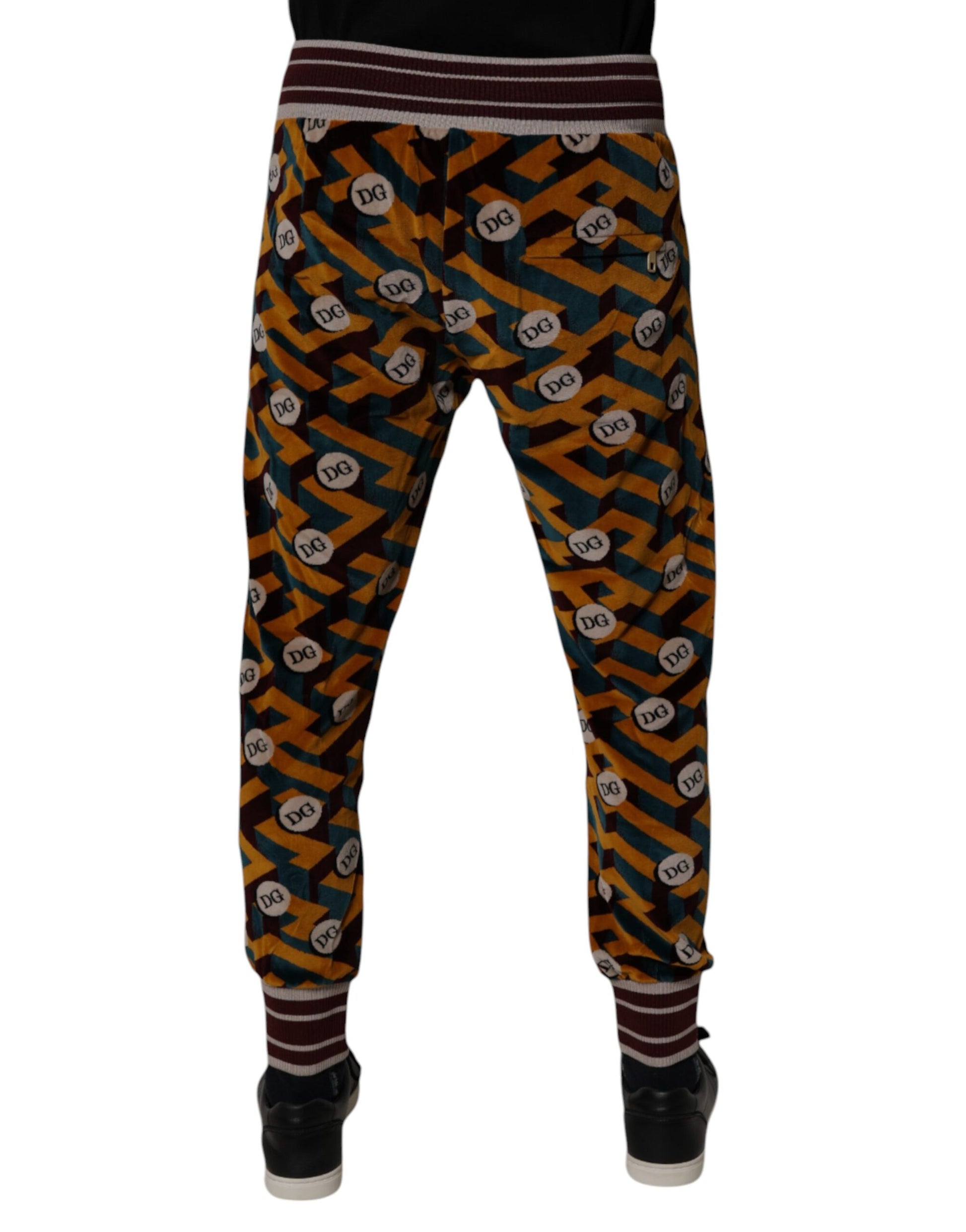 Multicolor Logo Monogram Jogger Sweatpants Pants-Dolce & Gabbana-LabelTerrace.com
