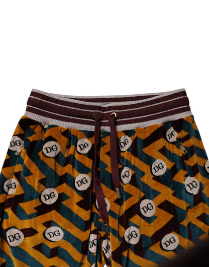 Multicolor Logo Monogram Jogger Sweatpants Pants-Dolce & Gabbana-LabelTerrace.com
