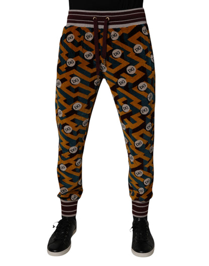 Multicolor Logo Monogram Jogger Sweatpants Pants-Dolce & Gabbana-LabelTerrace.com