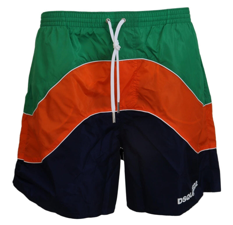 Multicolor Logo Print Men Beachwear Swimwear Short-Dsquared²-LabelTerrace.com