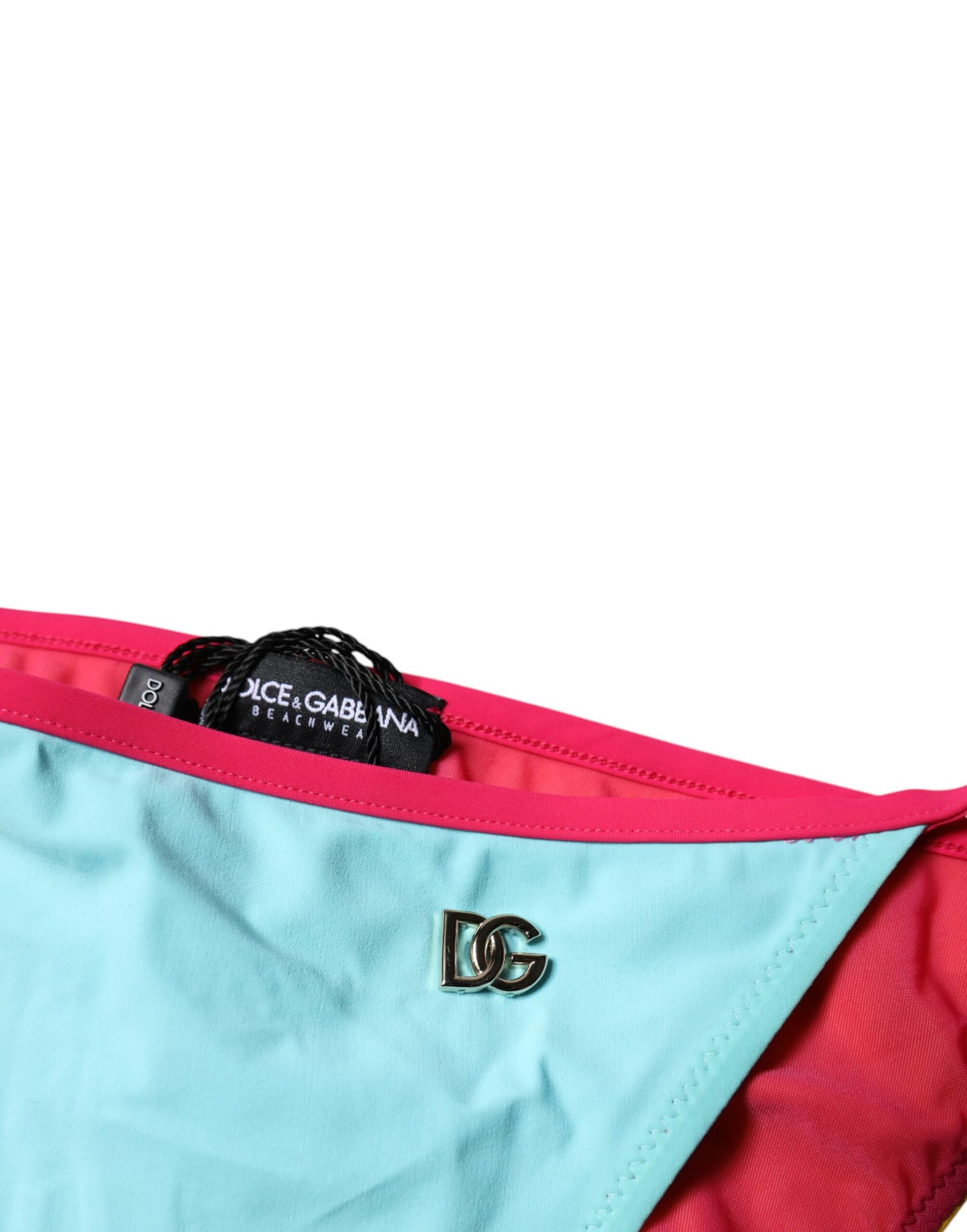 Multicolor Logo Swimsuit Bikini Bottom Swimwear-Dolce & Gabbana-LabelTerrace.com