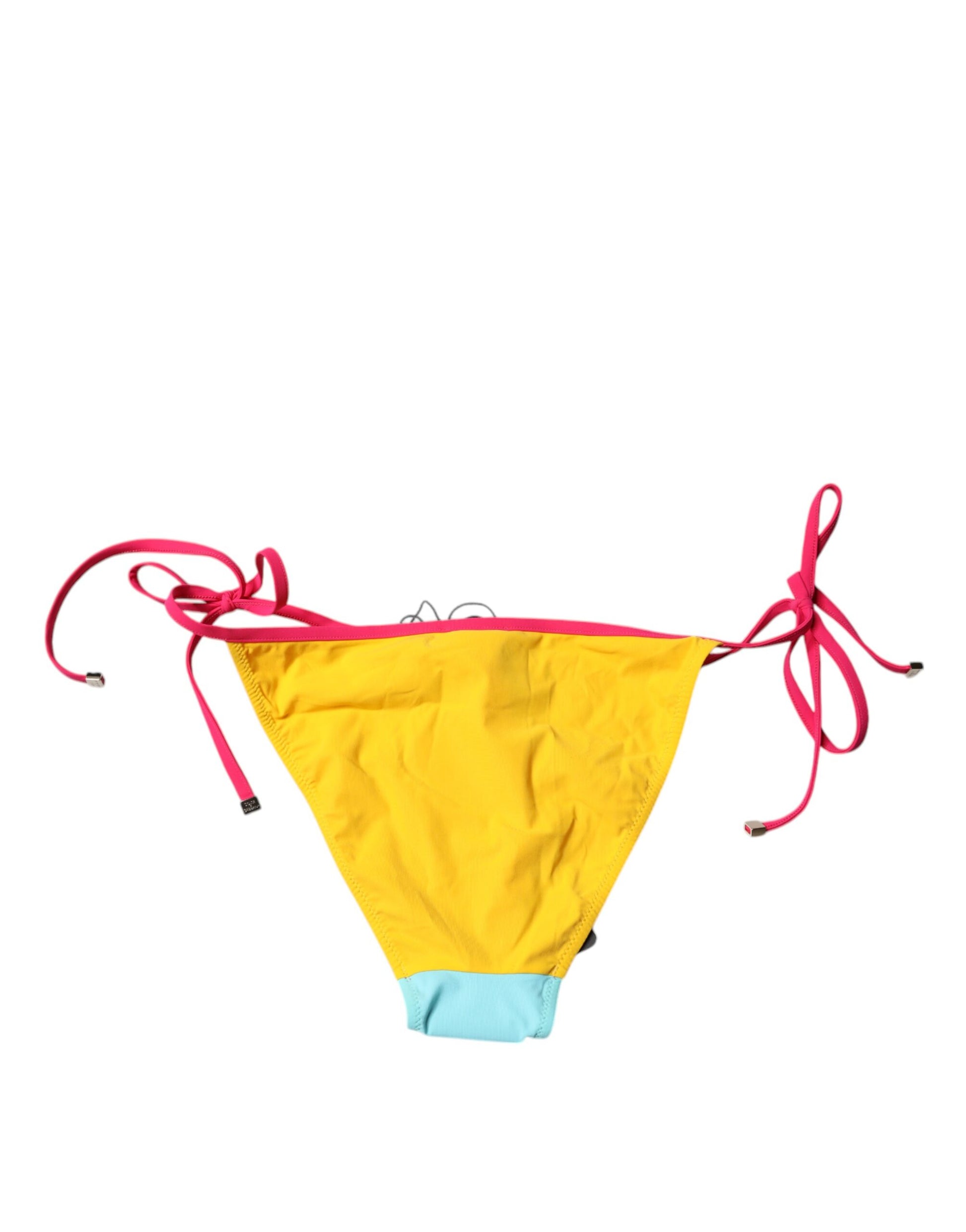 Multicolor Logo Swimsuit Bikini Bottom Swimwear-Dolce & Gabbana-LabelTerrace.com