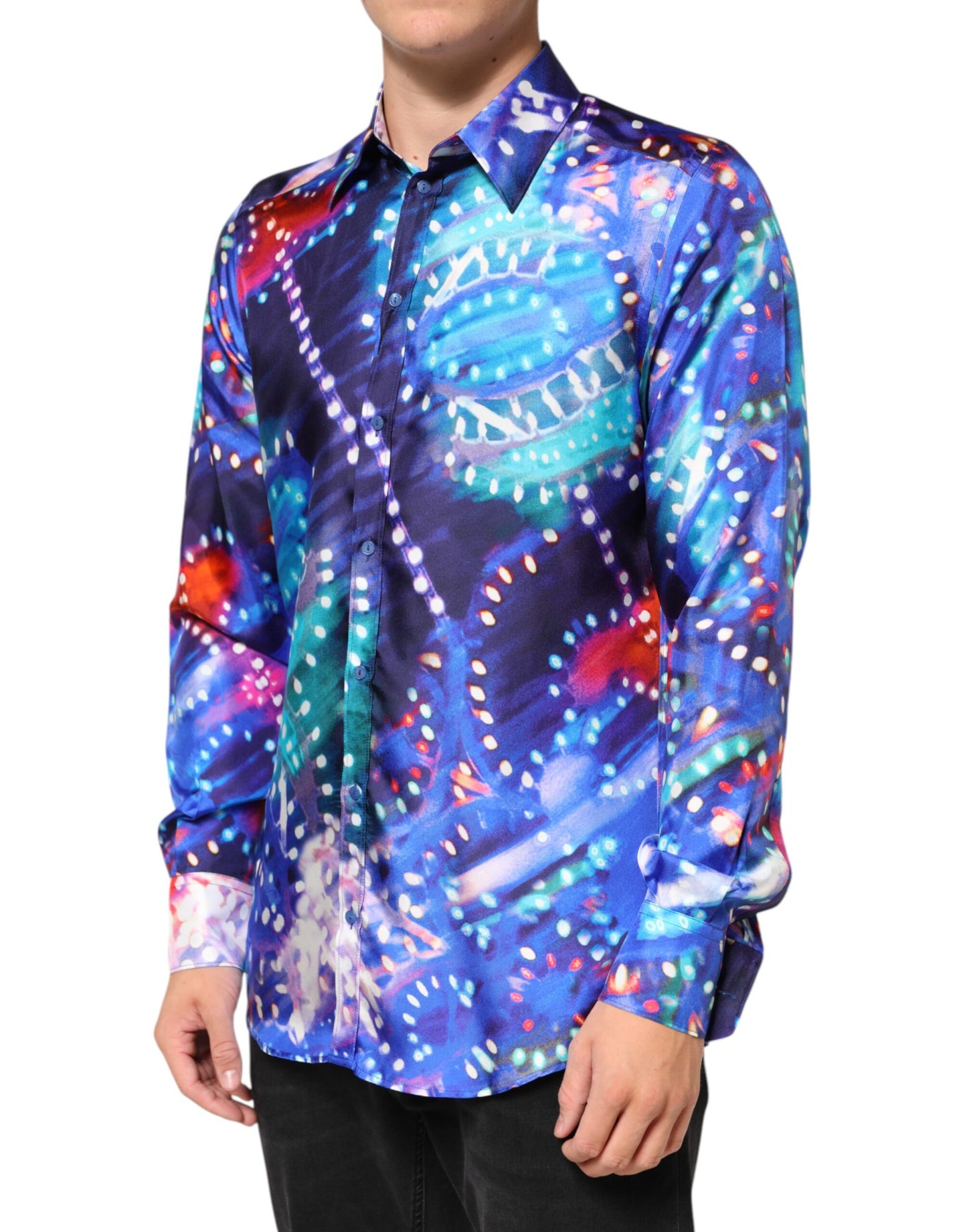 Multicolor Luminarie MARTINI Slim Men Shirt-Dolce & Gabbana-LabelTerrace.com