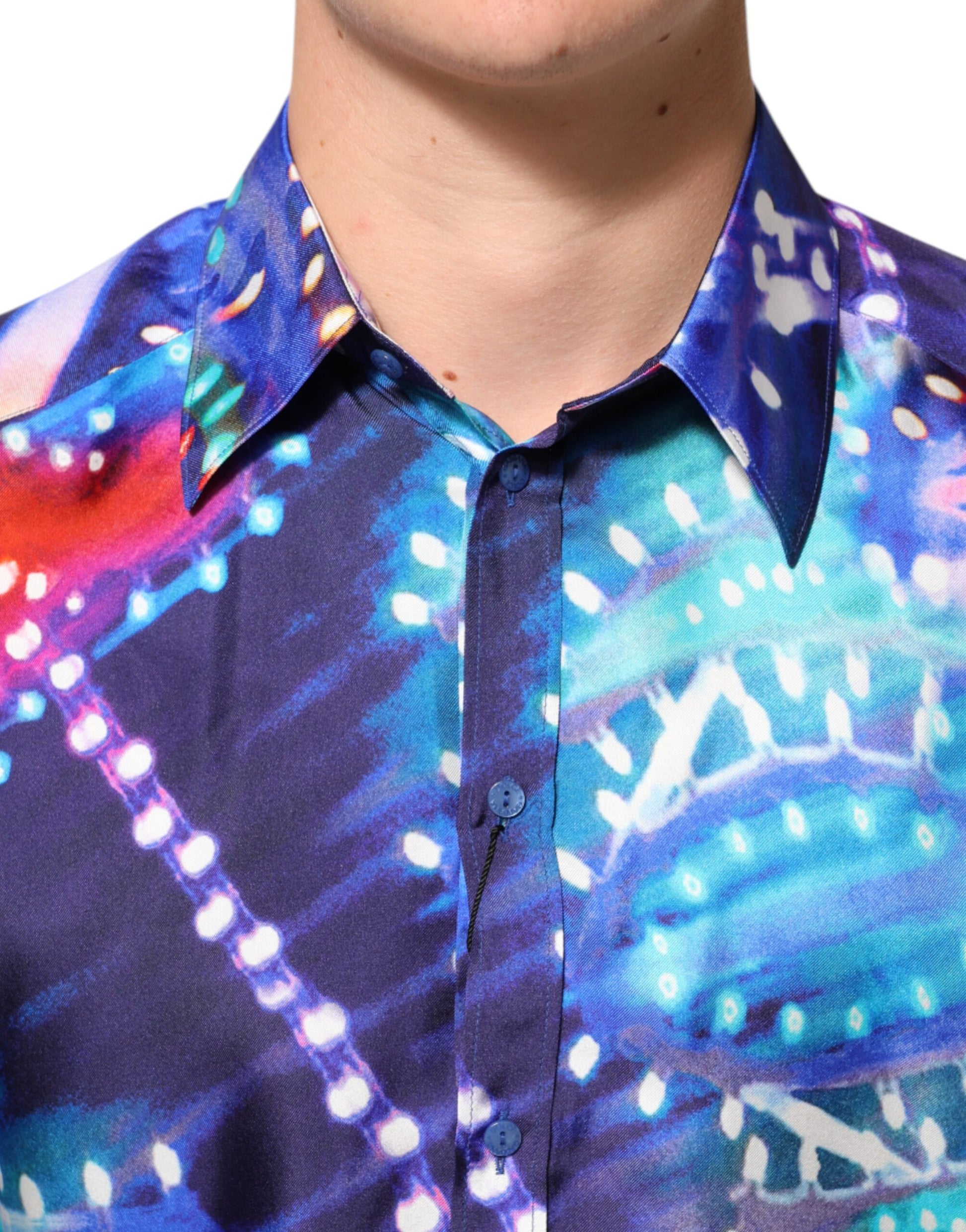 Multicolor Luminarie MARTINI Slim Men Shirt-Dolce & Gabbana-LabelTerrace.com