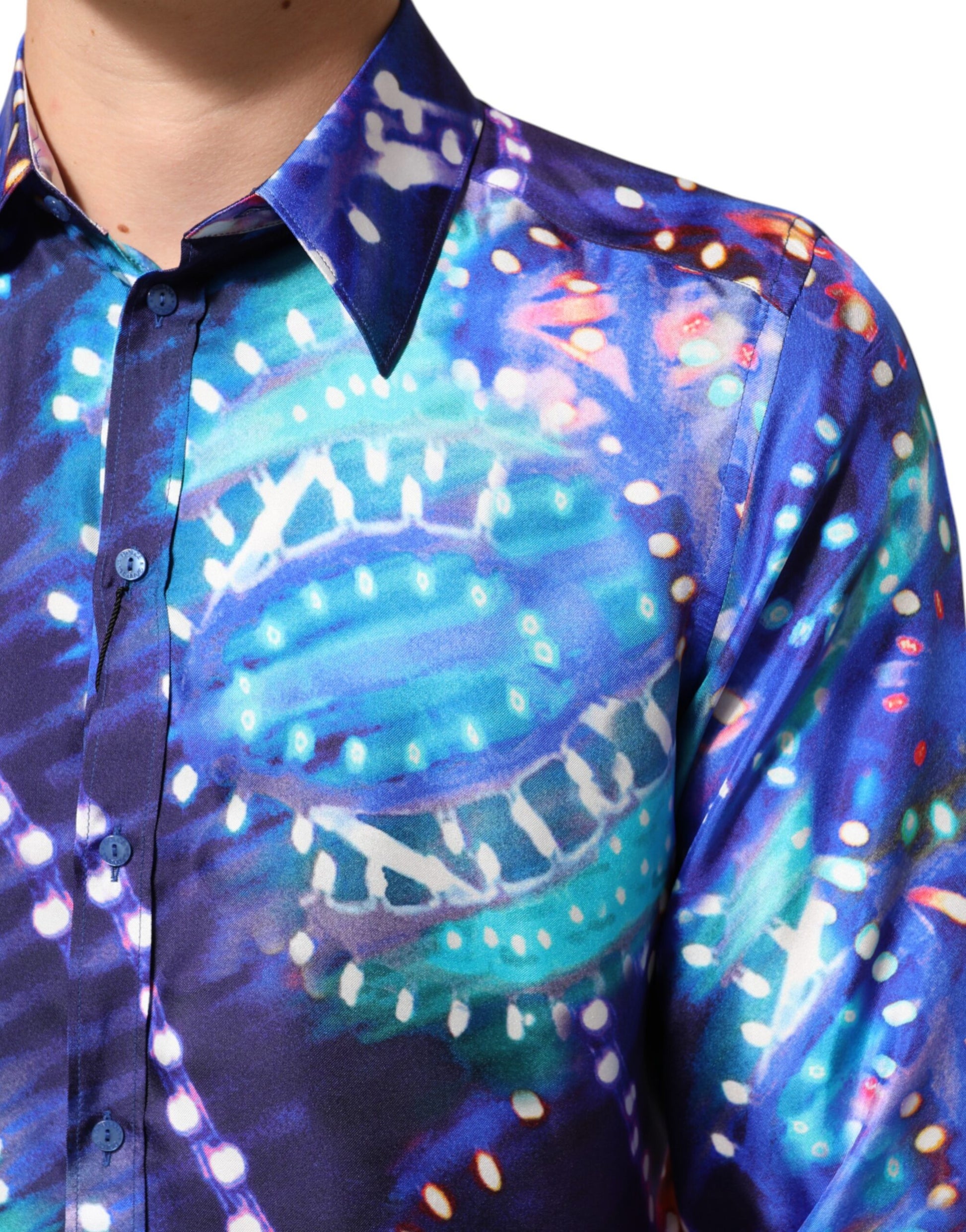Multicolor Luminarie MARTINI Slim Men Shirt-Dolce & Gabbana-LabelTerrace.com