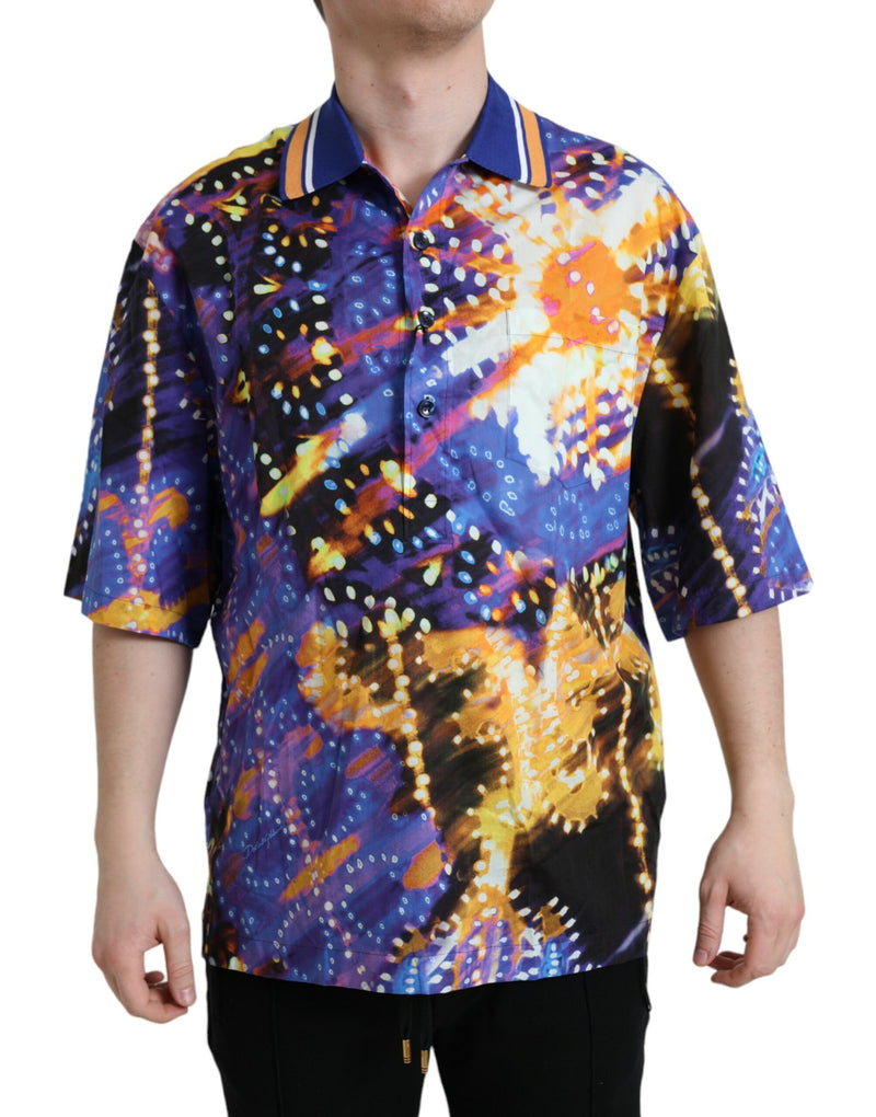 Multicolor Luminarie Print Cotton Casual Shirt-Dolce & Gabbana-LabelTerrace.com