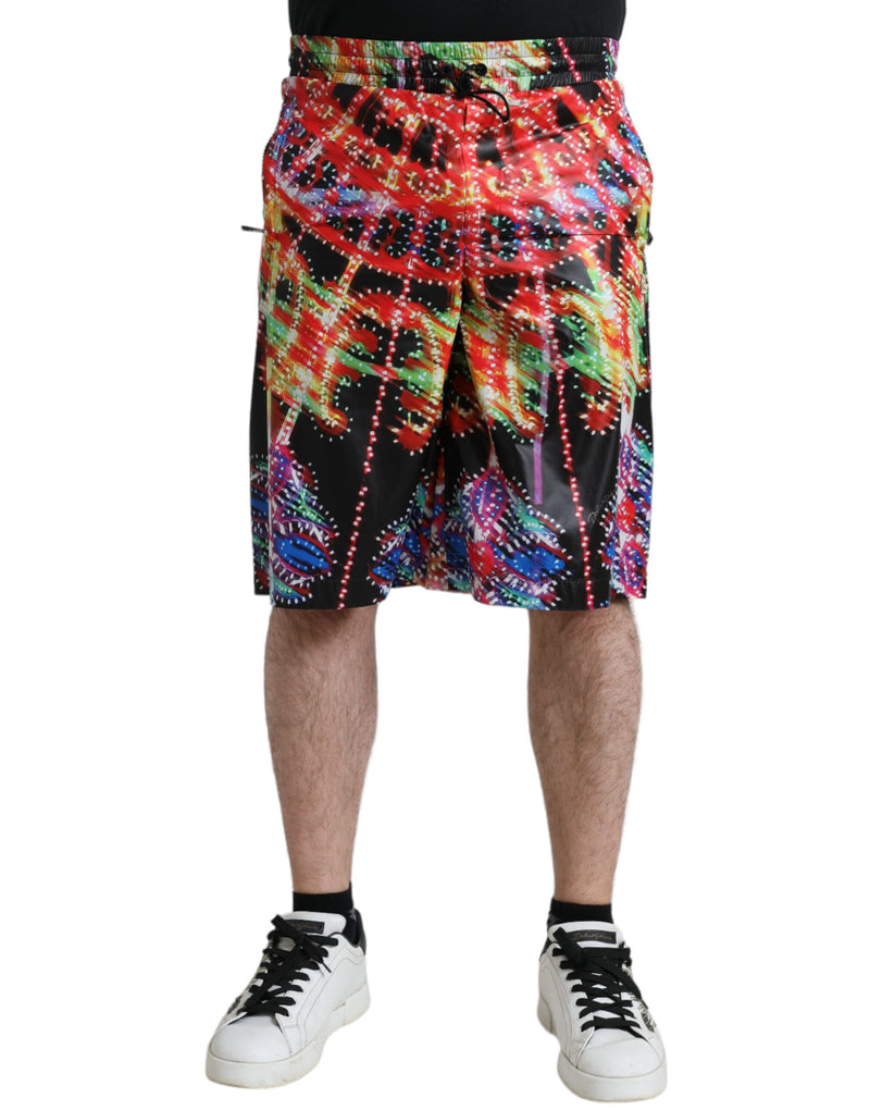Multicolor Luminarie Print Men Bermuda Shorts-Dolce & Gabbana-LabelTerrace.com