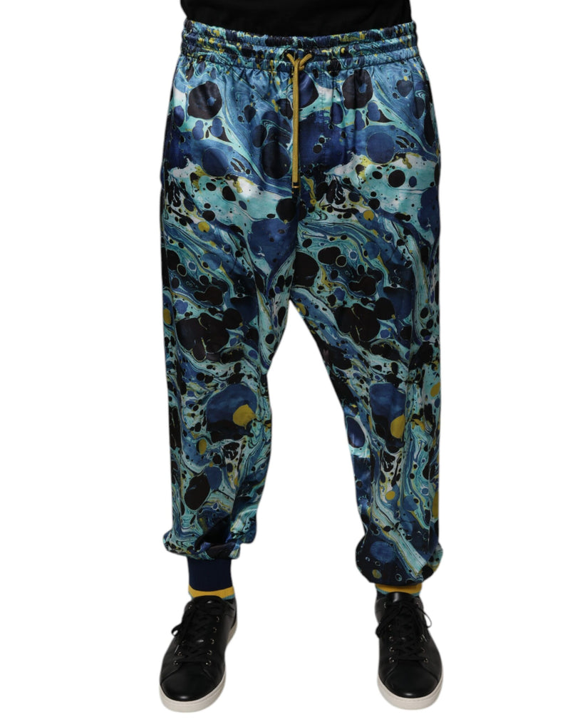 Multicolor Marble Print Jogger Men Sweatpants Pants-Dolce & Gabbana-LabelTerrace.com