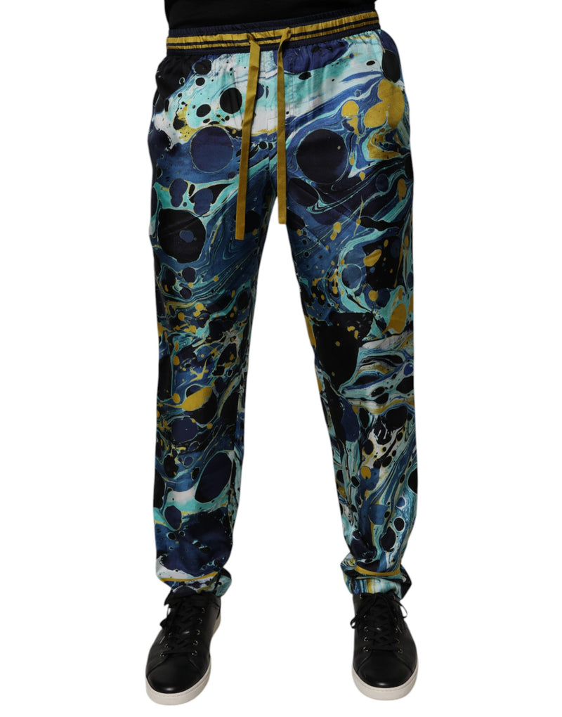 Multicolor Marble Print Jogger Sweatpants Pants-Dolce & Gabbana-LabelTerrace.com