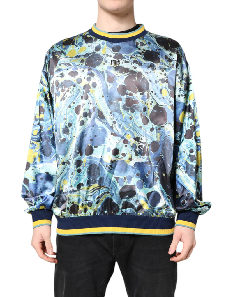 Multicolor Marble Print Men Pullover Sweater-Dolce & Gabbana-LabelTerrace.com