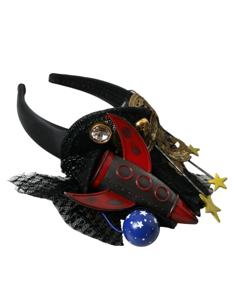 Multicolor Missile Rocket Crystal Stars Headband Diadem-Dolce & Gabbana-LabelTerrace.com