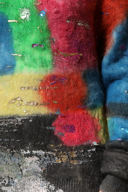 Multicolor Mohair Turtleneck Pullover Sweater-Dolce & Gabbana-LabelTerrace.com