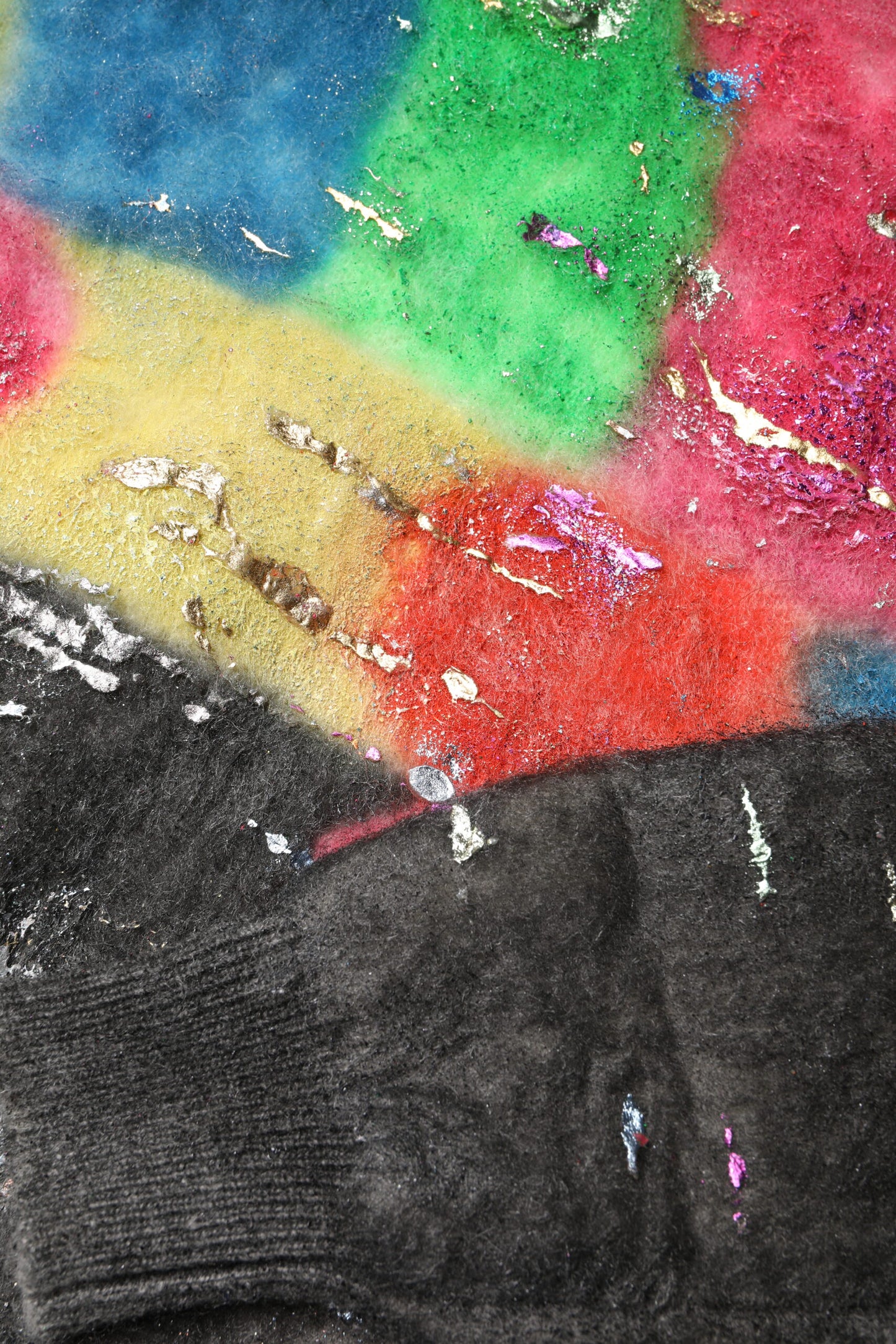 Multicolor Mohair Turtleneck Pullover Sweater