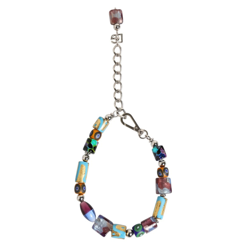 Multicolor Murano Glass Beads Brass Zamak Necklace-Dolce & Gabbana-LabelTerrace.com
