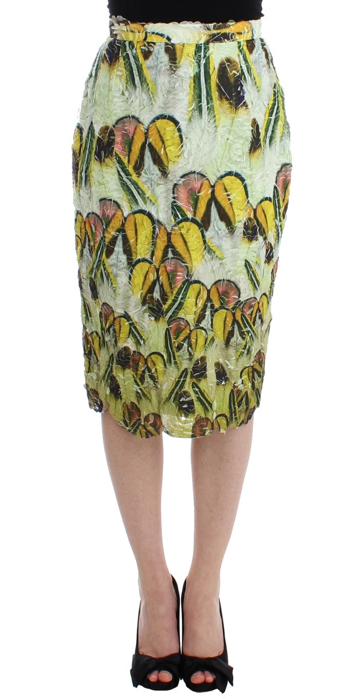 Multicolor Organza Pencil Skirt-Lanre Da Silva Ajayi-LabelTerrace.com