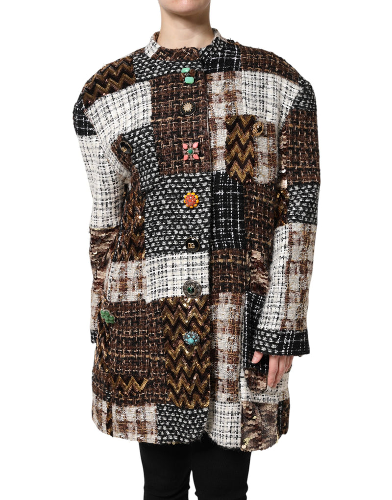 Multicolor Patchwork Button Down Jacket-Dolce & Gabbana-LabelTerrace.com