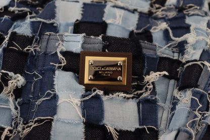 Multicolor Patchwork Cotton Denim Jeans