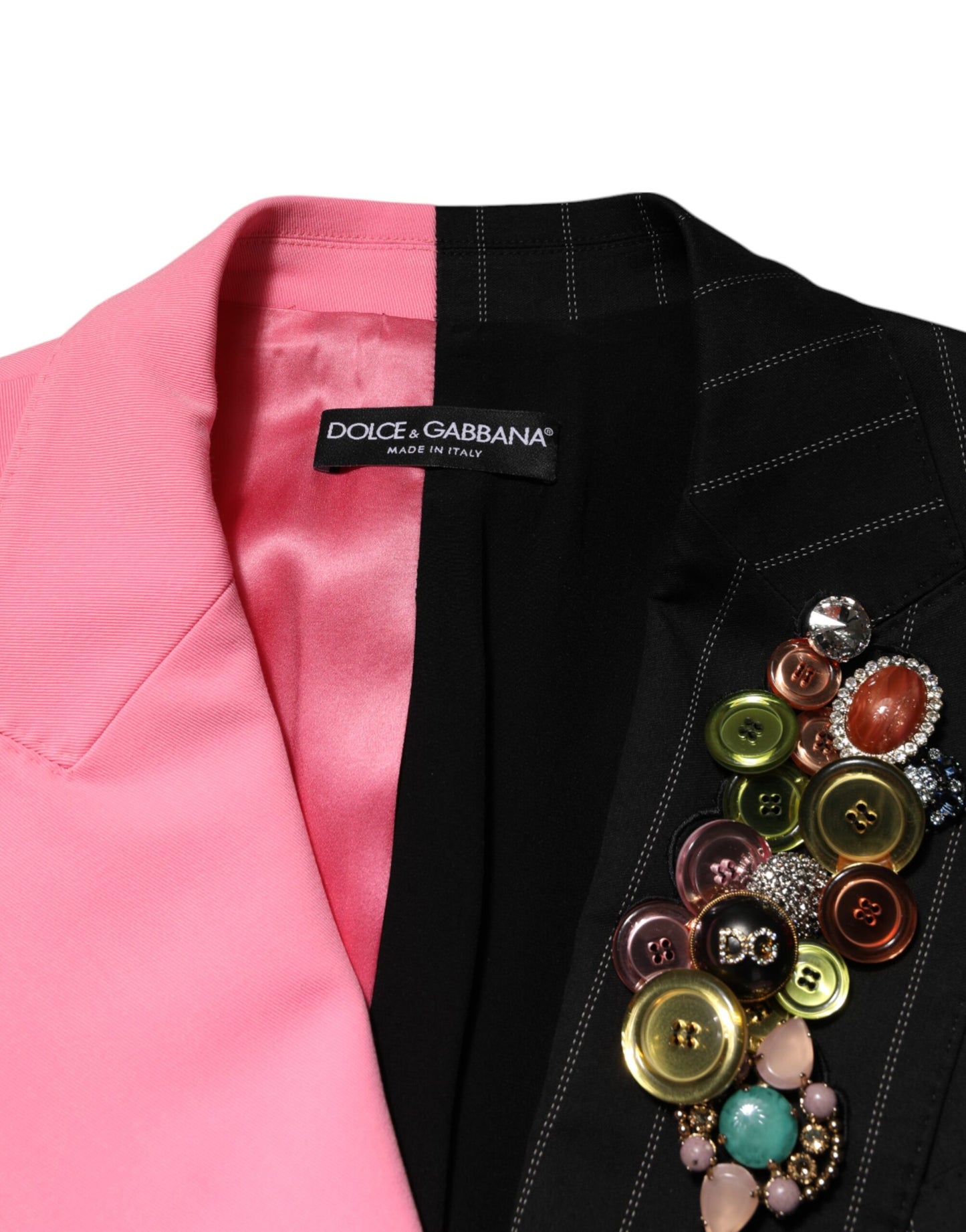 Multicolor Patchwork Embellished Coat Jacket-Dolce & Gabbana-LabelTerrace.com
