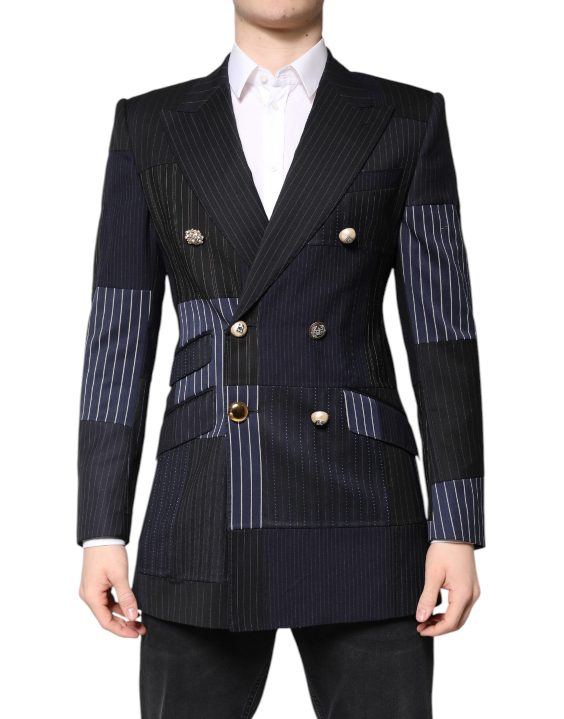 Multicolor Patchwork Jacket Coat Suit Blazer-Dolce & Gabbana-LabelTerrace.com