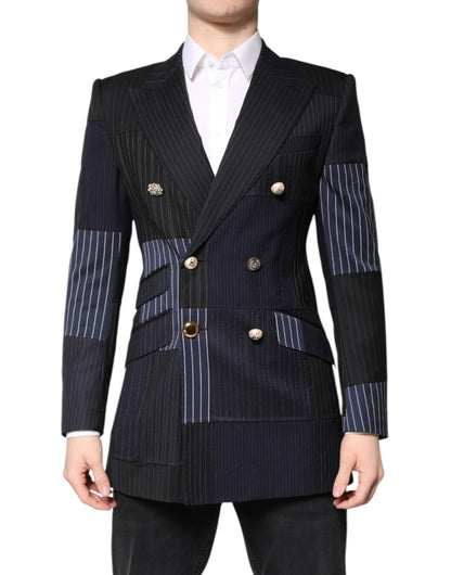 Multicolor Patchwork Jacket Coat Suit Blazer-Dolce & Gabbana-LabelTerrace.com
