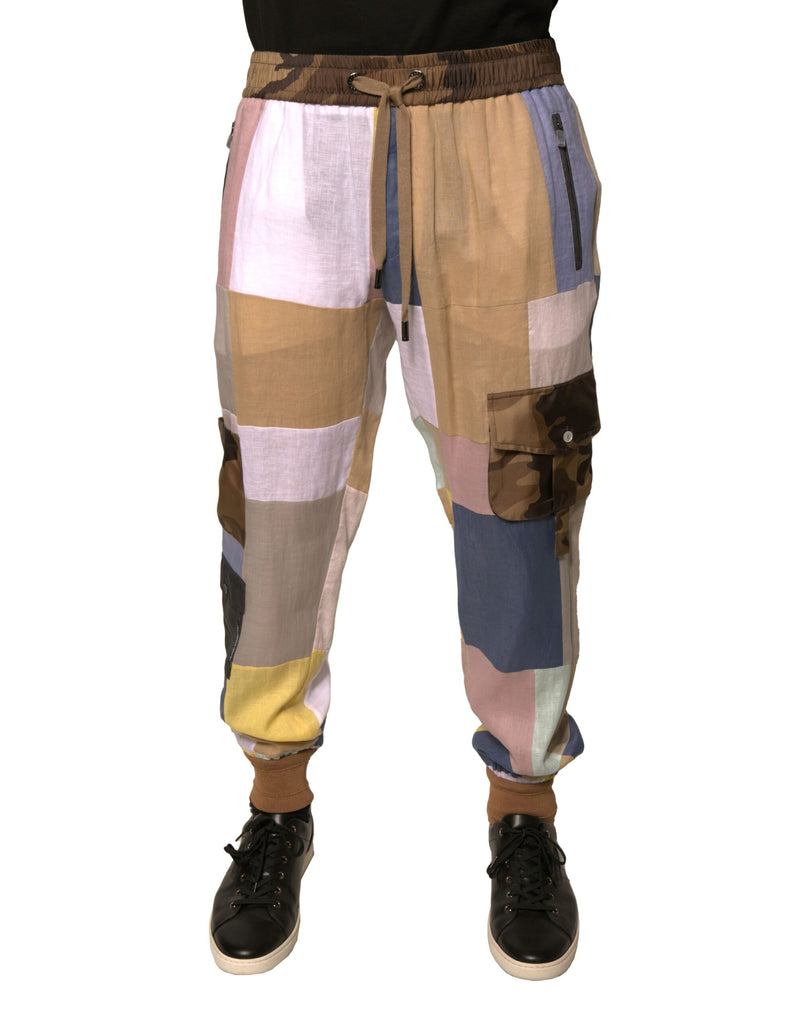 Multicolor Patchwork Jogger Sweatpants Pants-Dolce & Gabbana-LabelTerrace.com