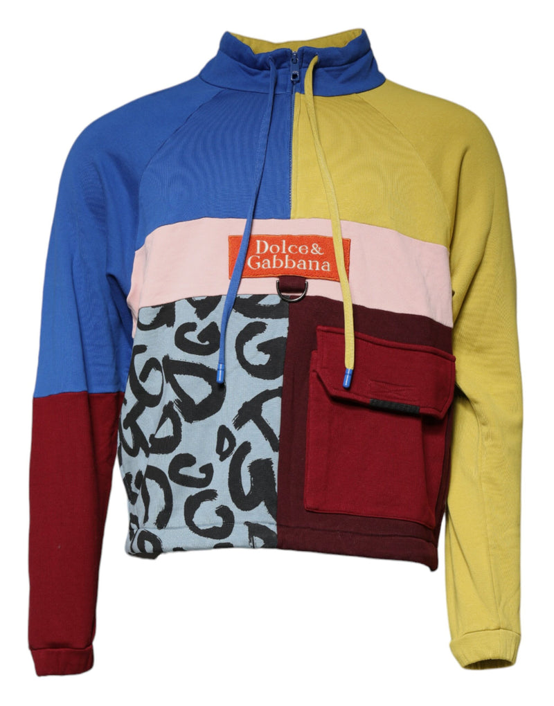 Multicolor Patchwork Men Sweatshirt Sweater-Dolce & Gabbana-LabelTerrace.com