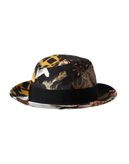 Multicolor Patchwork Women Fedora Wide Brim Hat-Dolce & Gabbana-LabelTerrace.com