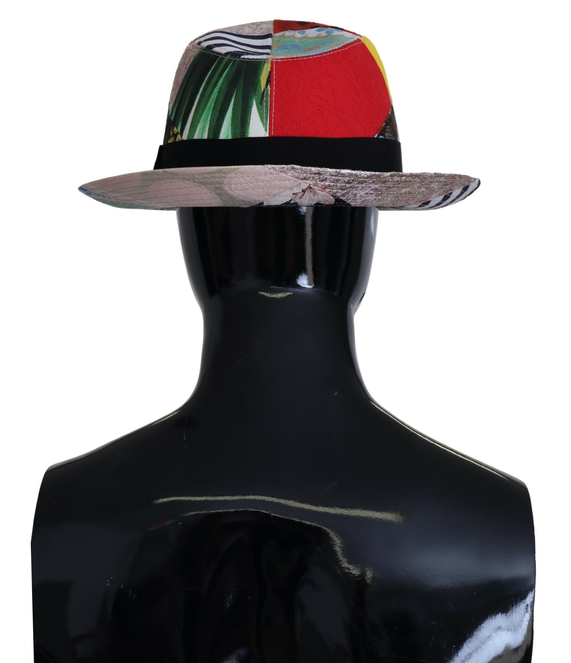 Multicolor Patchwork Women Fedora Wide Brim Hat