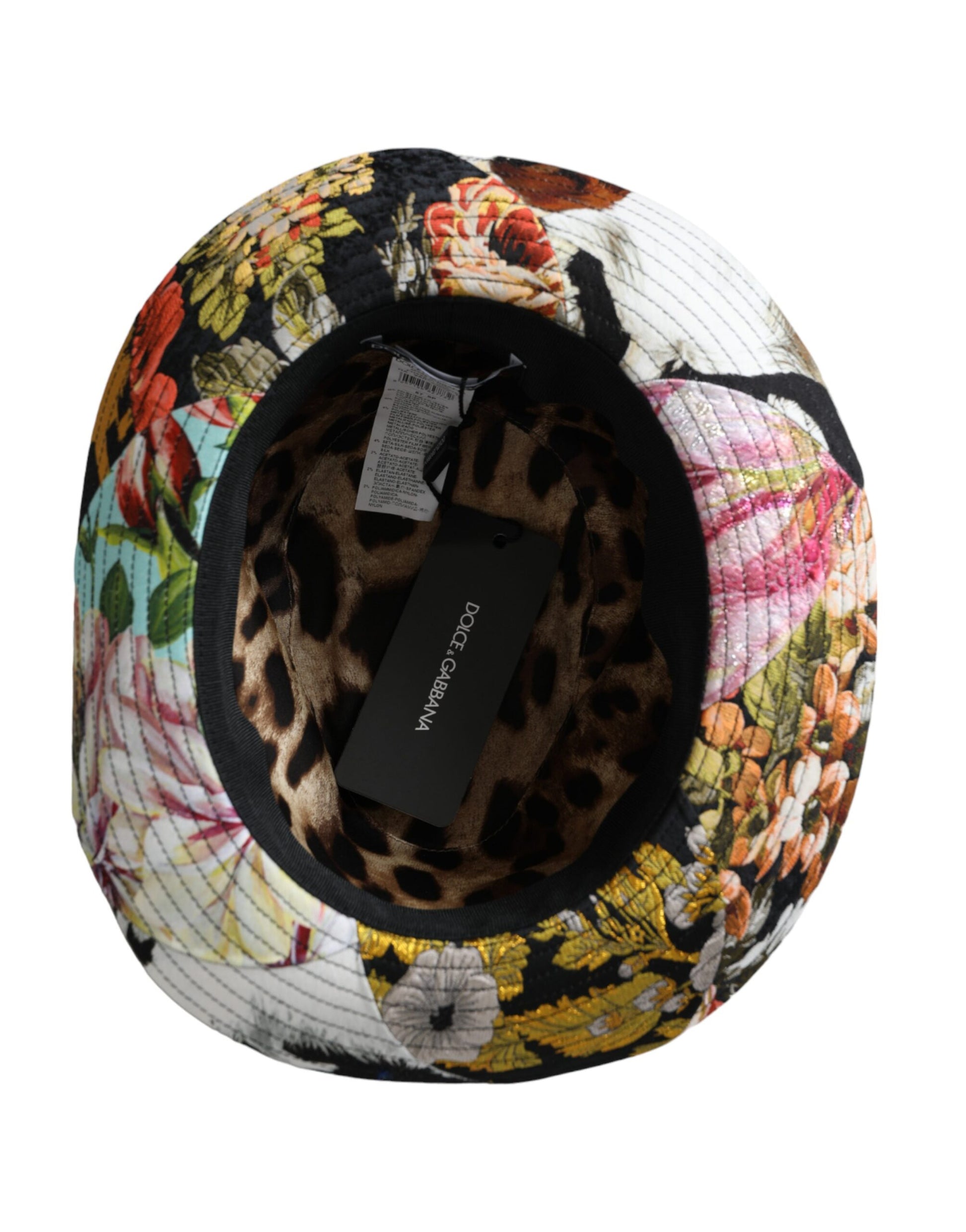 Multicolor Patchwork Women Fedora Wide Brim Hat-Dolce & Gabbana-LabelTerrace.com