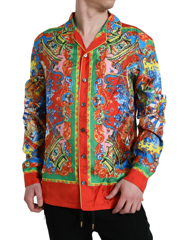 Multicolor Patterned Button Down Casual Shirt-Dolce & Gabbana-LabelTerrace.com