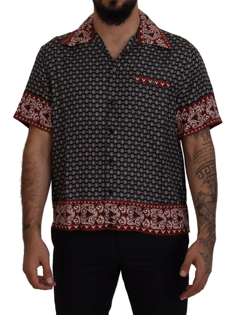 Multicolor Patterned Silk Casual Shirt-Dolce & Gabbana-LabelTerrace.com