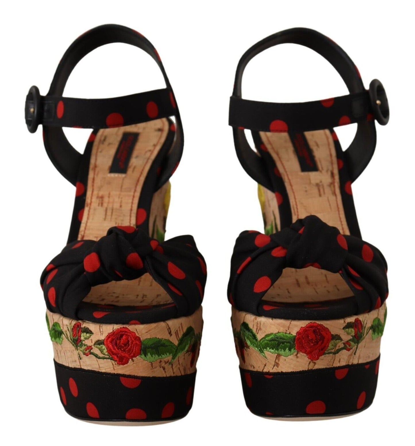 Multicolor Platform Wedges Sandals Charmeuse Shoes-Dolce & Gabbana-LabelTerrace.com