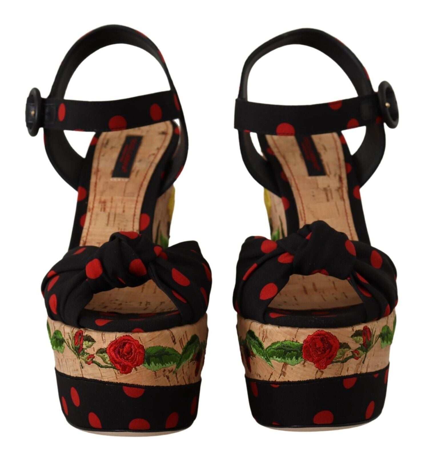 Multicolor Platform Wedges Sandals Charmeuse Shoes-Dolce & Gabbana-LabelTerrace.com
