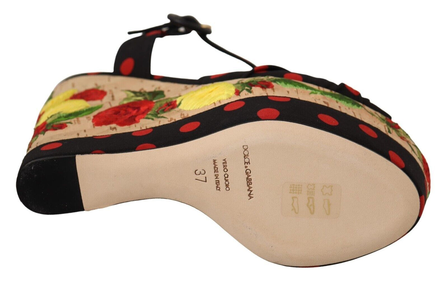 Multicolor Platform Wedges Sandals Charmeuse Shoes-Dolce & Gabbana-LabelTerrace.com