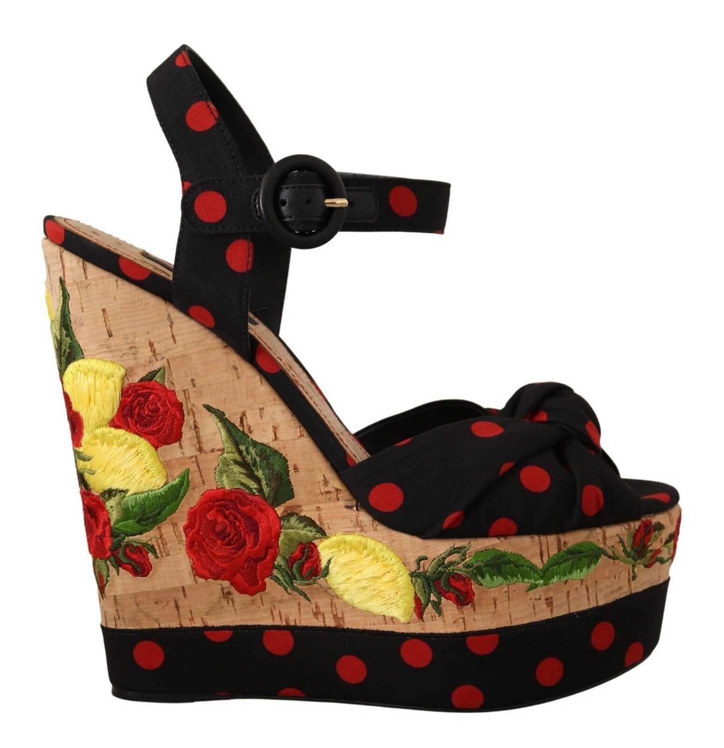 Multicolor Platform Wedges Sandals Charmeuse Shoes-Dolce & Gabbana-LabelTerrace.com
