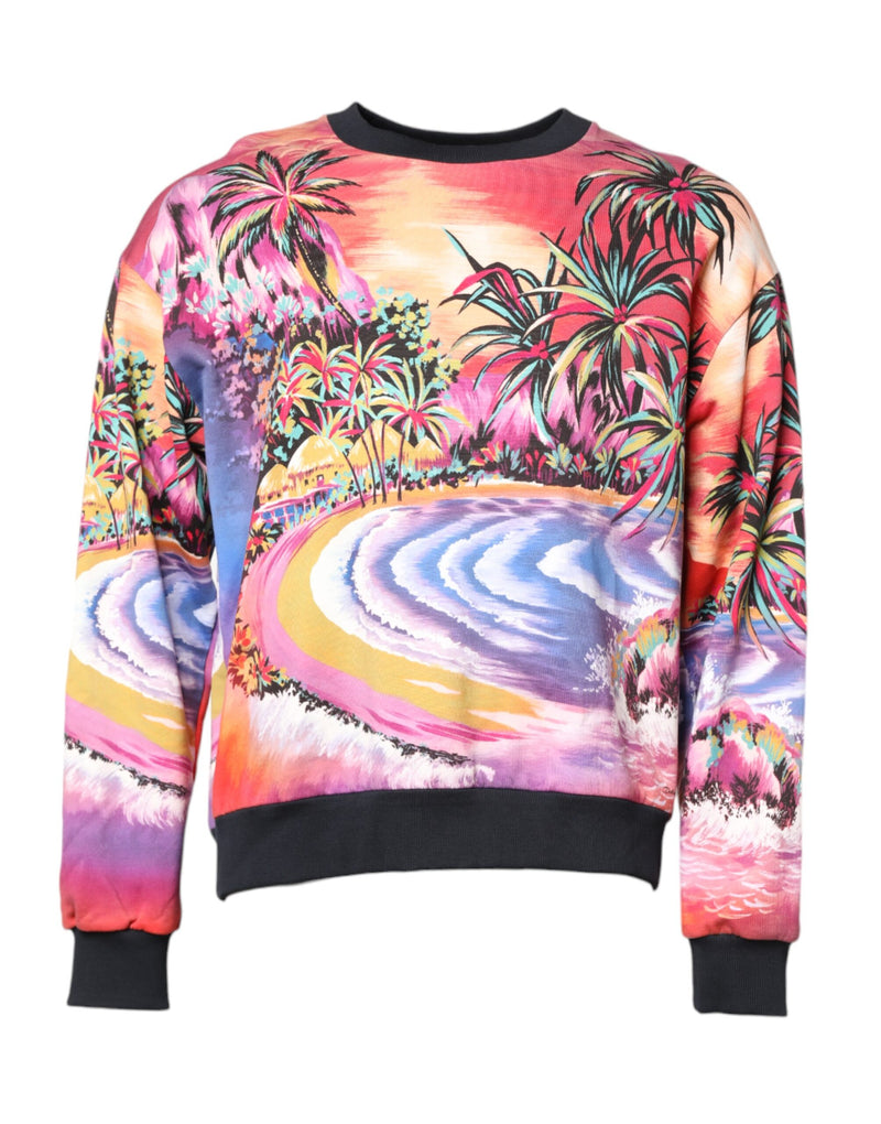 Multicolor Print Crew Neck Pullover Sweater-Dolce & Gabbana-LabelTerrace.com
