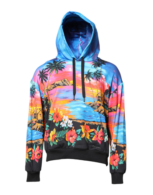 Multicolor Print Hooded Sweatshirt Sweater-Dolce & Gabbana-LabelTerrace.com