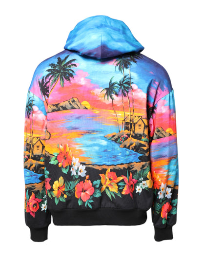 Multicolor Print Hooded Sweatshirt Sweater-Dolce & Gabbana-LabelTerrace.com
